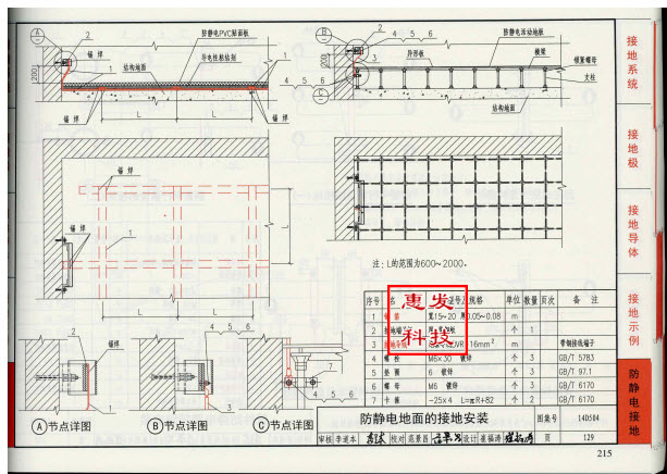 防静电pvc地板接地做法图解