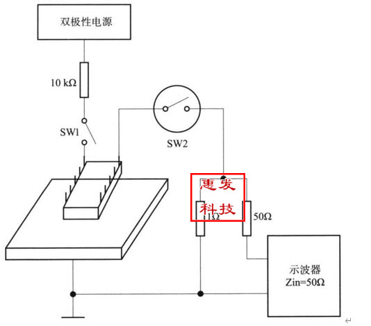 带电器件ESD模拟器的基本电路图