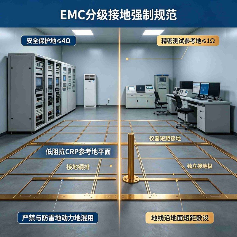 EMC 实验室分级接地｜安全保护地与精密测试地分离