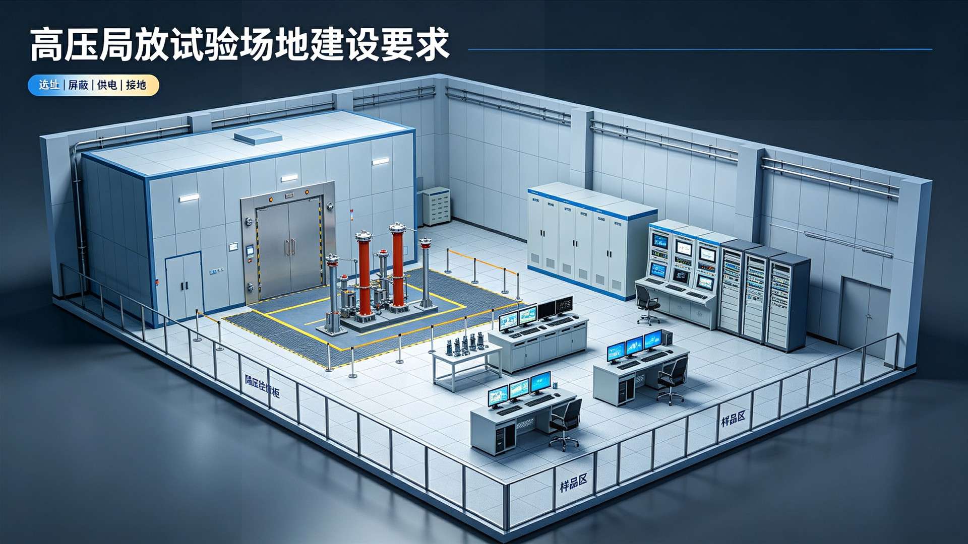 高压局放接地施工现场