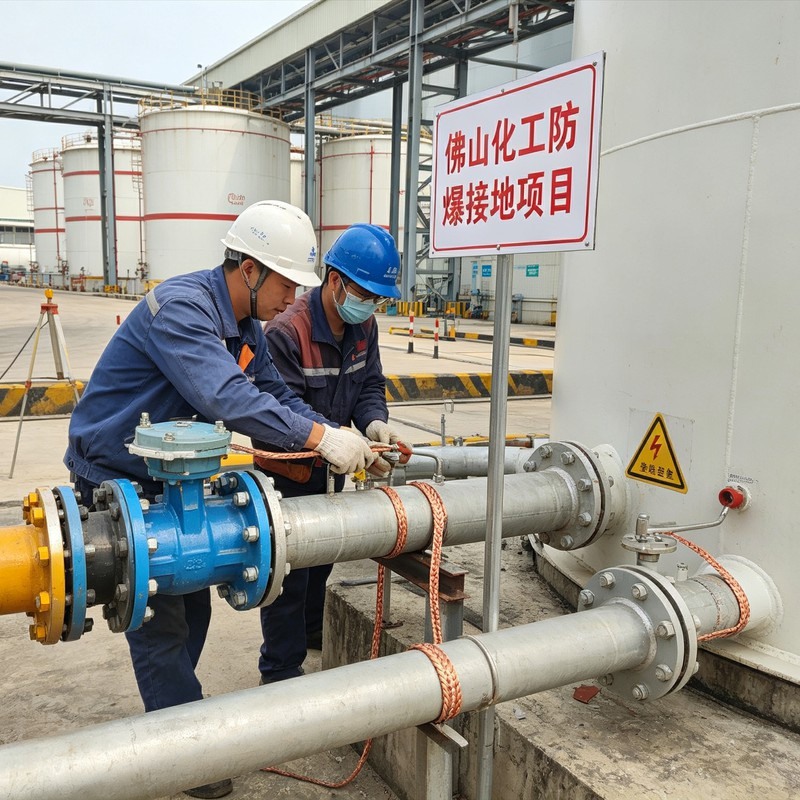 佛山化工防爆生产车间防静电接地施工案例