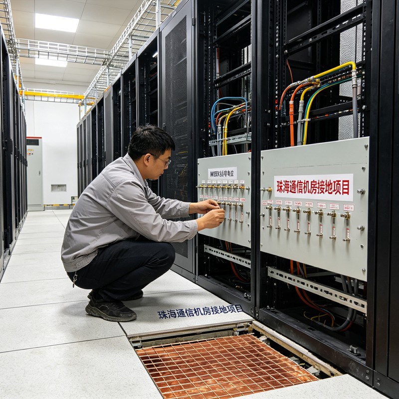 珠海通信机房防静电接地施工案例