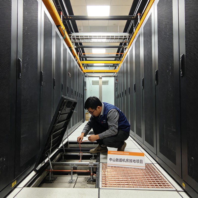 中山计算机数据机房防静电接地施工案例