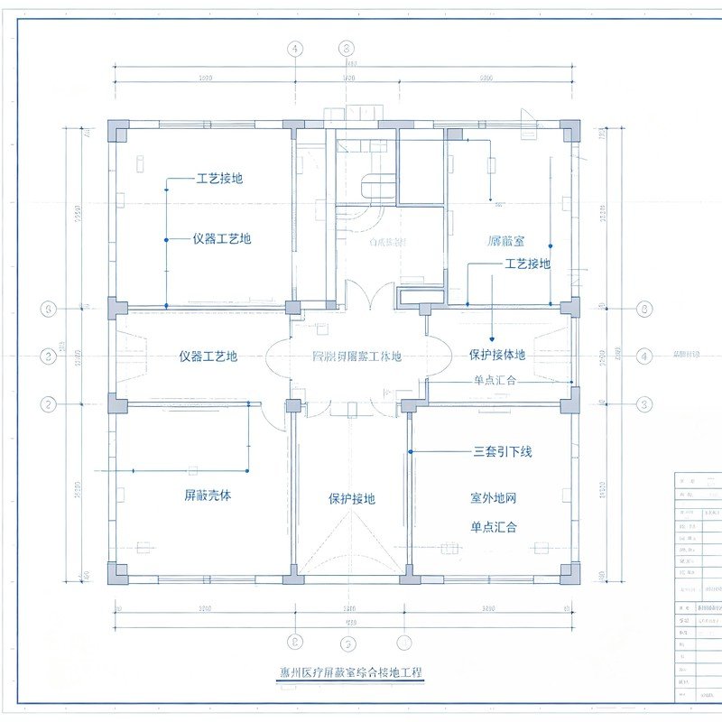 医疗屏蔽室综合接地剖面蓝图