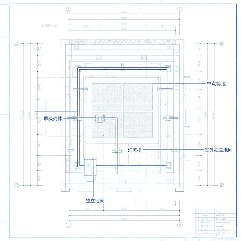 保密屏蔽房接地系统平面蓝图