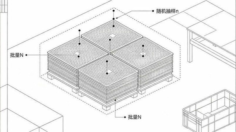 仓库内整托地板，随机抽取样品