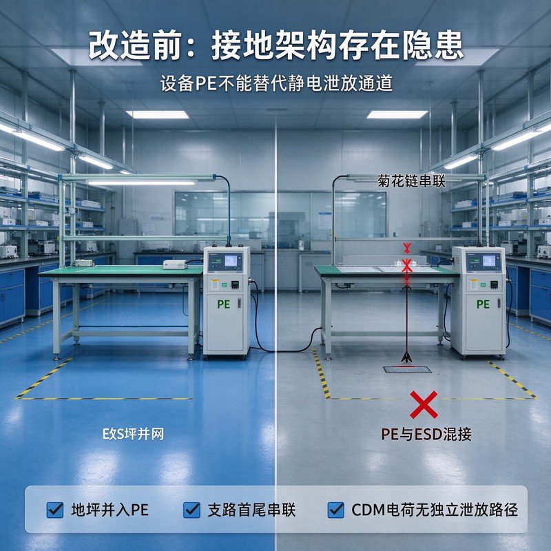 ESD接地审厂常见误区解析，EPA防静电工作区现场审核