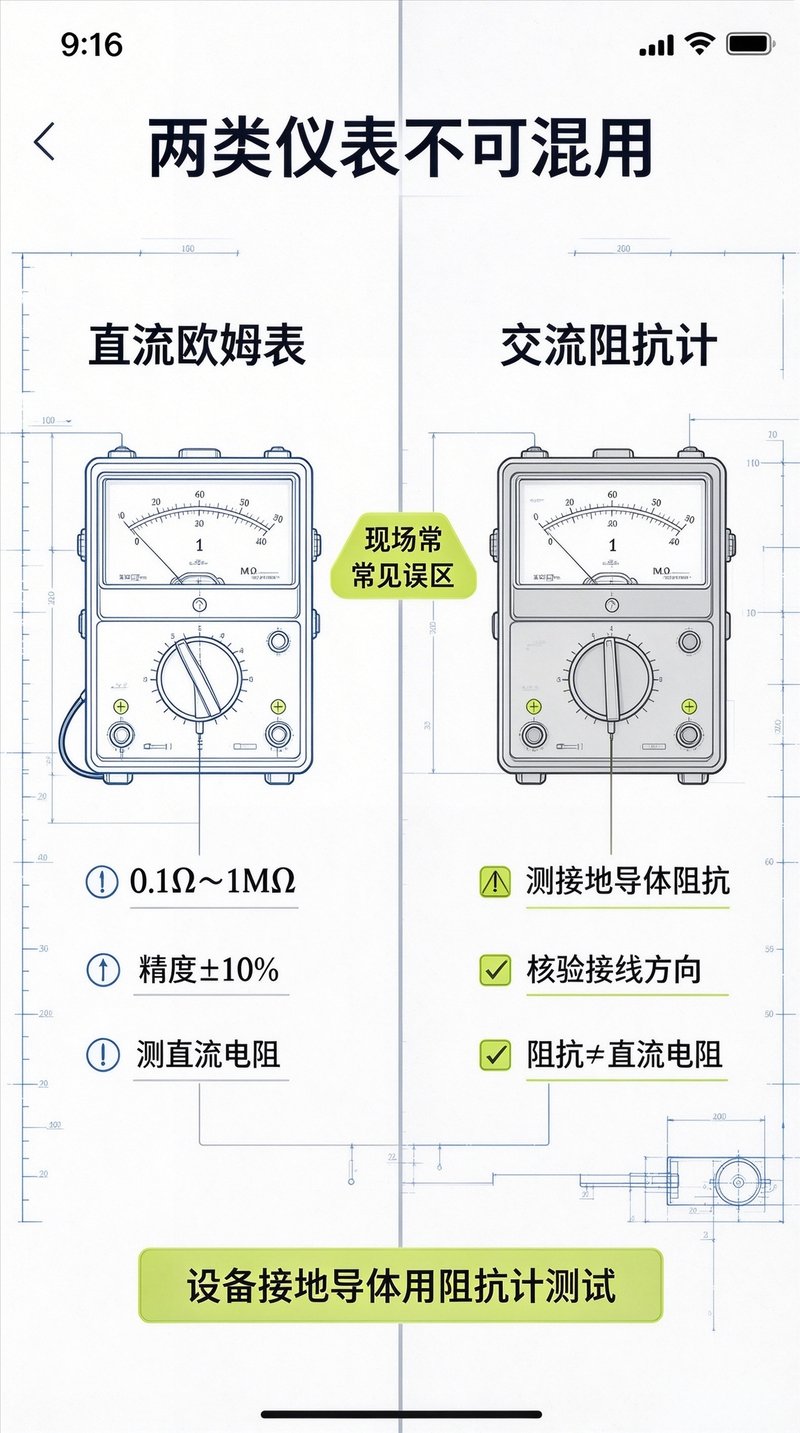 交流阻抗计测试设备接地导体实操